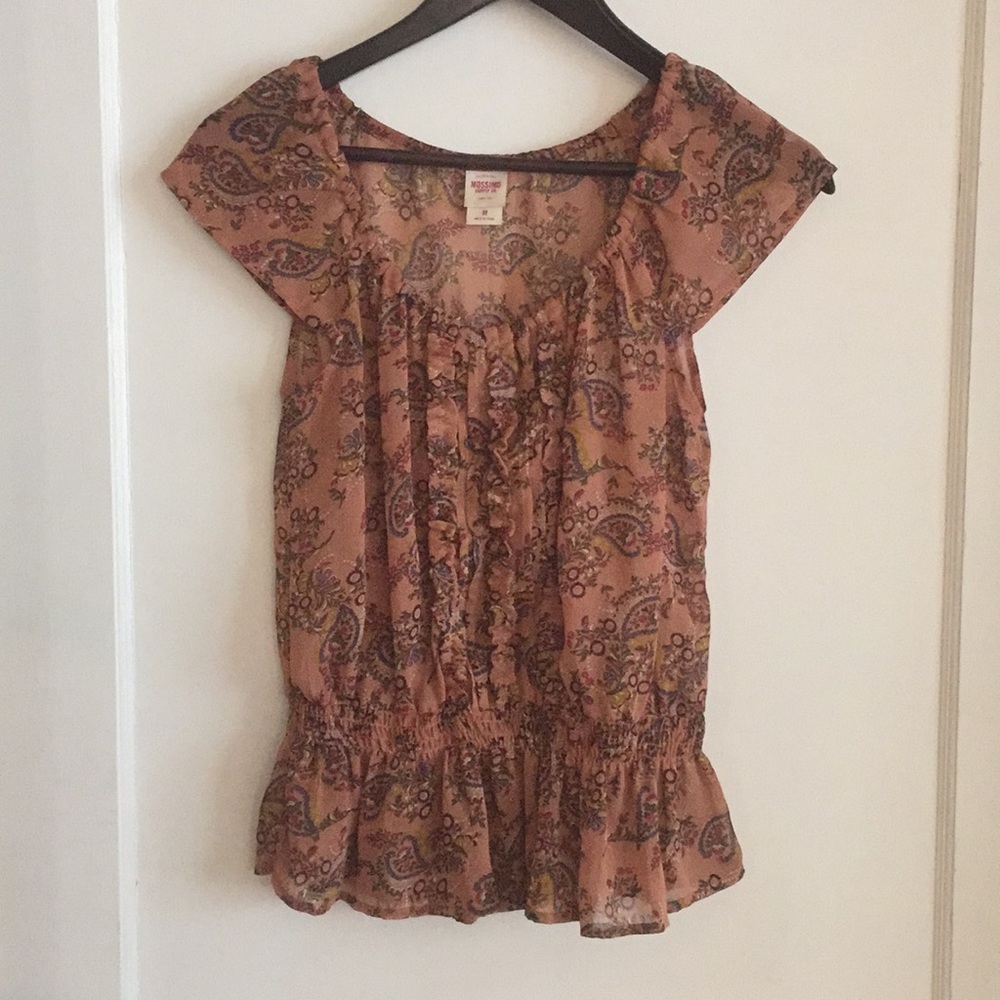 Mossimo Supply Co. Paisley Ruffle Shirt Size M